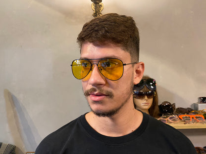 aviador amarelo - brechó do óculos